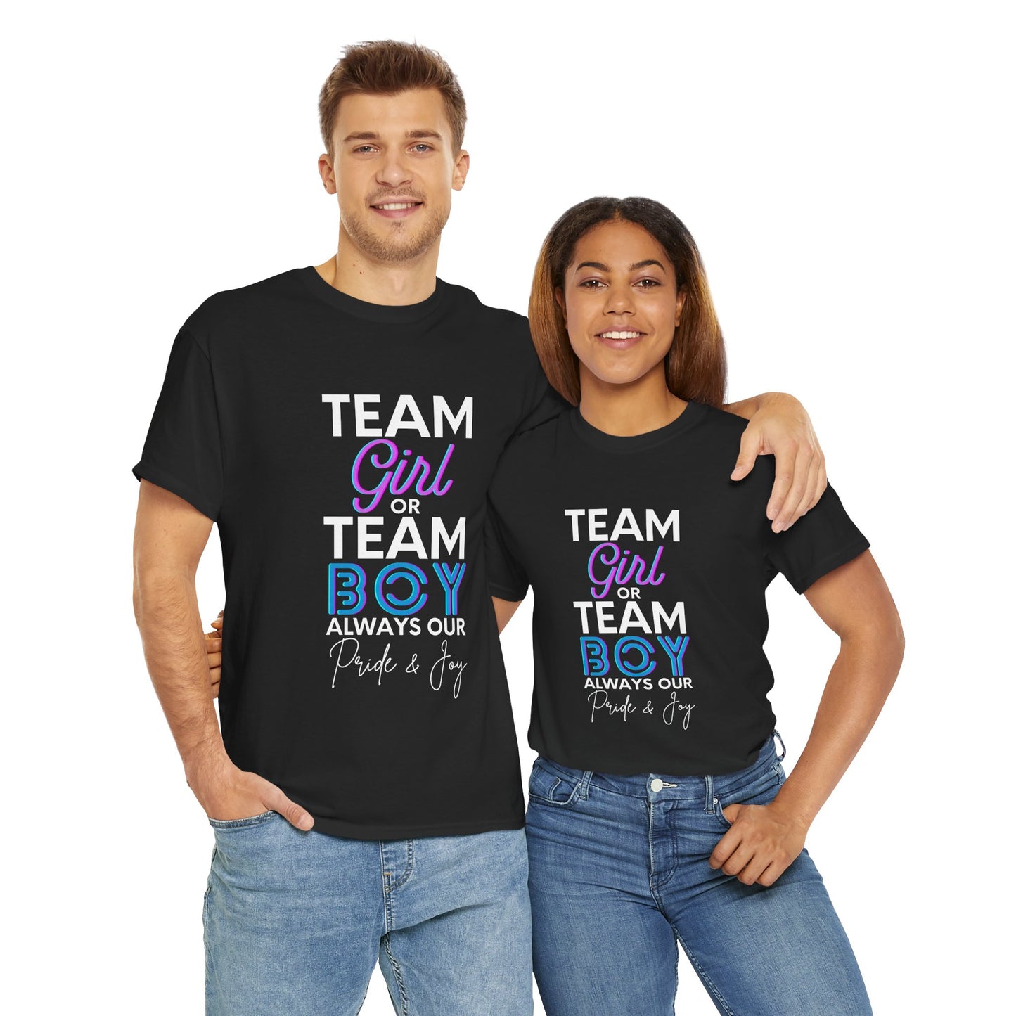 Gender Reveal T-Shirt "Team Boy/Girl - Always Our Pride and Joy" | Baby Announcement Tee